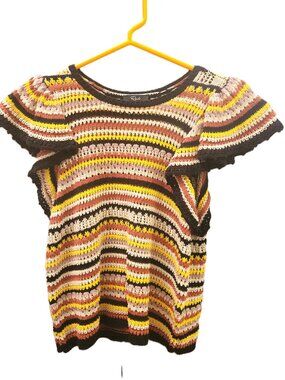 Rails Crochet Butterfly Sleave Sweater - XS